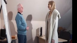 Old employer anal yses blonde at job interview